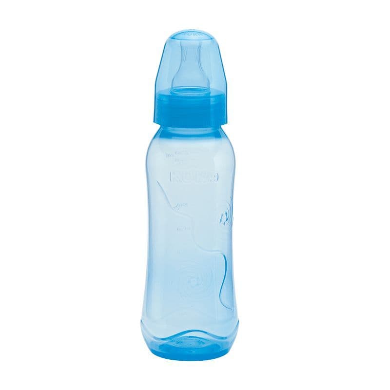Mamadeira Aquarela Bico Redondo Universal 250ml Azul - Kuka