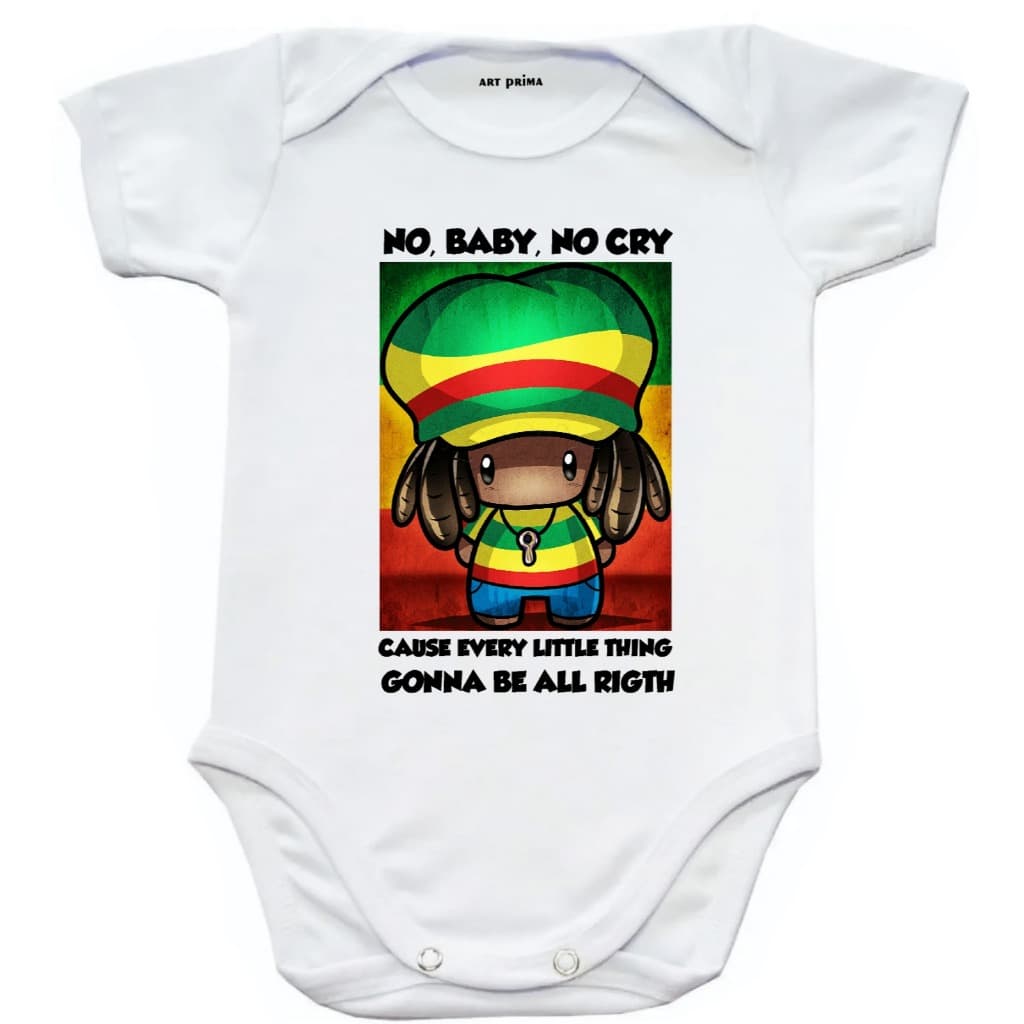 Body bebê Divertido Bob Marley - Don't cry Roupinha de Bebê Bob Marley Baby