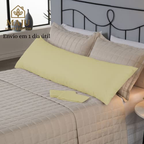Capa para Travesseiro Corpo Fofuxão Percal 180 Fios com Zíper 146x46cm Conforto