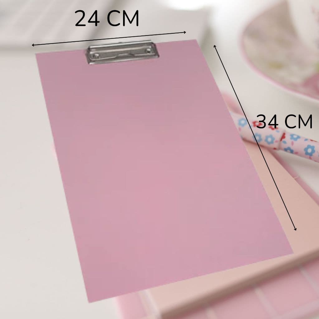 1UNID Prancheta Stalo Rosa Tamanho A4 Clip fecho metálico Acabamento moderno e elegante, perfeito para uso profissional