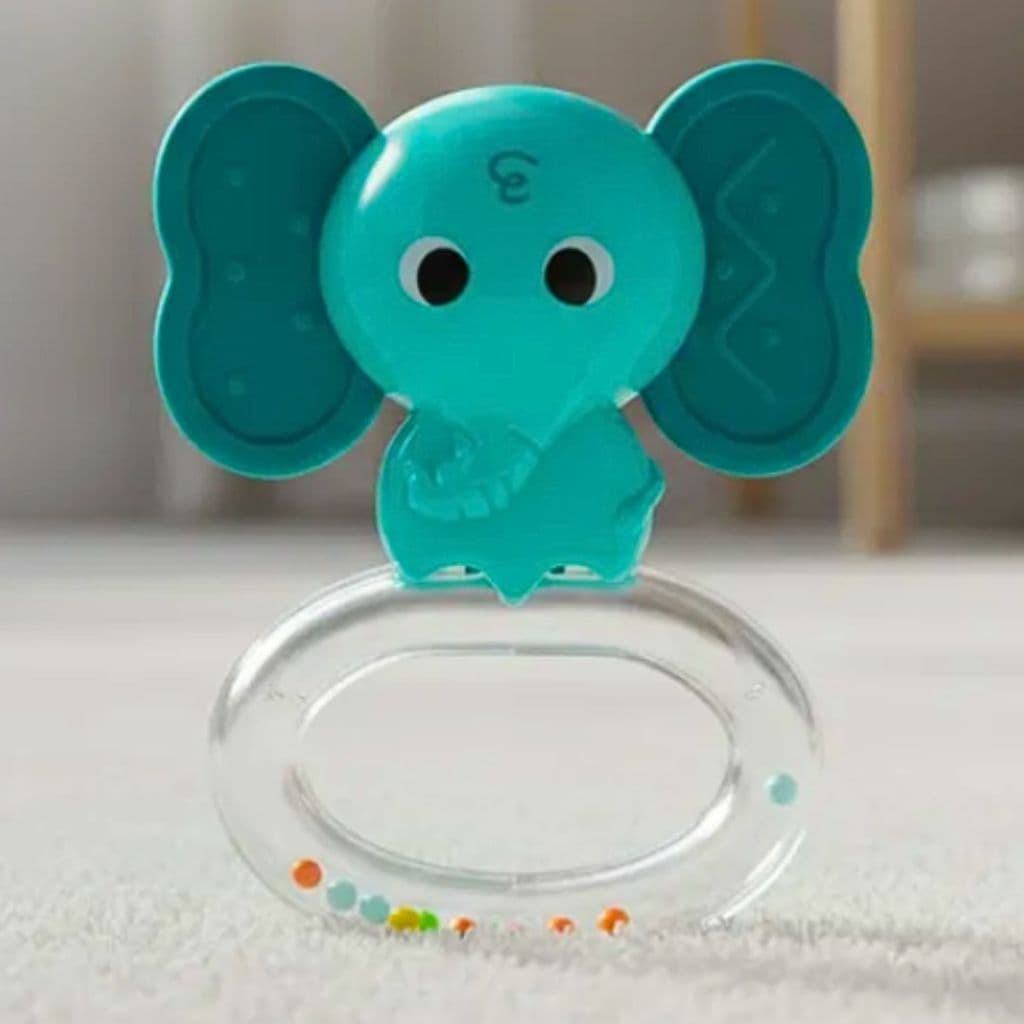 Mordedor Com Chocalho Brinquedo Para Bebê Sensorial Sons Texturas Bichinho Elefante