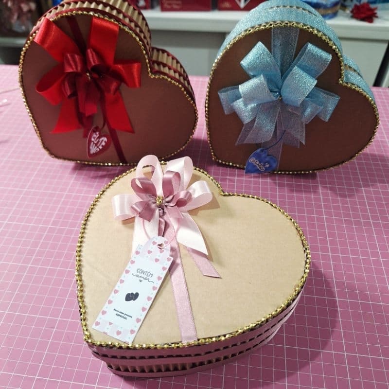 Caixa Coração Para Presente /Embalagem de  Presente Personalizada /Aniversário/Natal