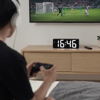 Relógio Digital de Mesa Parede Led com Data Alarme e Temperatura Cor Branca