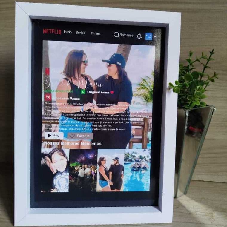 Quadro Personalizado Estilo Netflix – Casal / Namorados / Presente Romântico