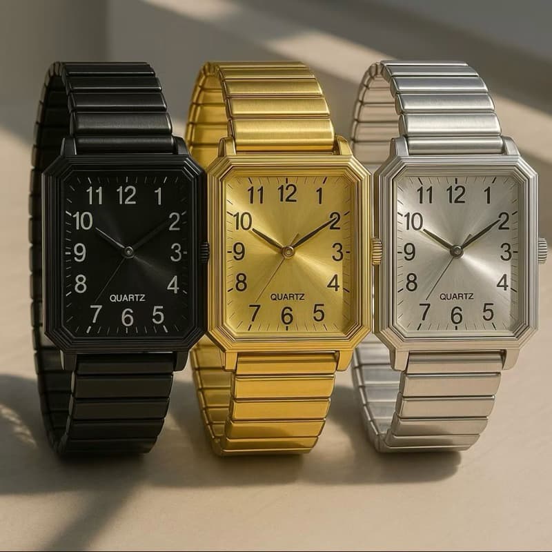 Relógio Feminino Quadrado pulseira Elástica Moderno Barato