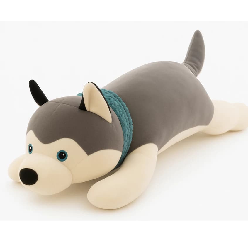 Cachorro Husky Siberiano de Pelúcia Grande 55cm Antialérgico Infantil Fofo