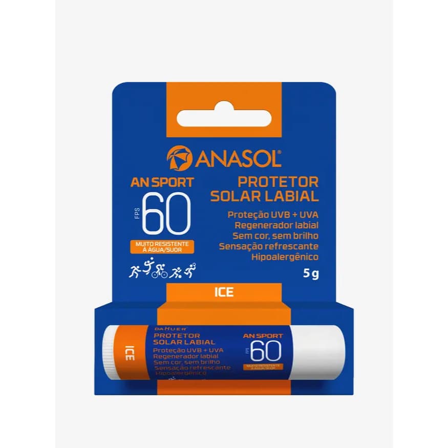 Protetor Solar Labial Anasol An Sport FPS 60 para Esporte 5g