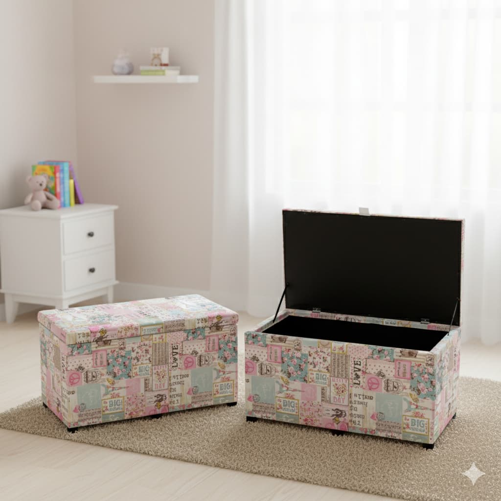 Puff Baú Retangular Resistente Pé De Cama Baú Organizador Corino Quarto E Sala 0,90x0,45x0,42cm