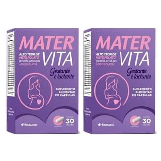 Kit com 2 Mater Vita 500mg Para Gestante E Lactante Herbamed 30 capsulas