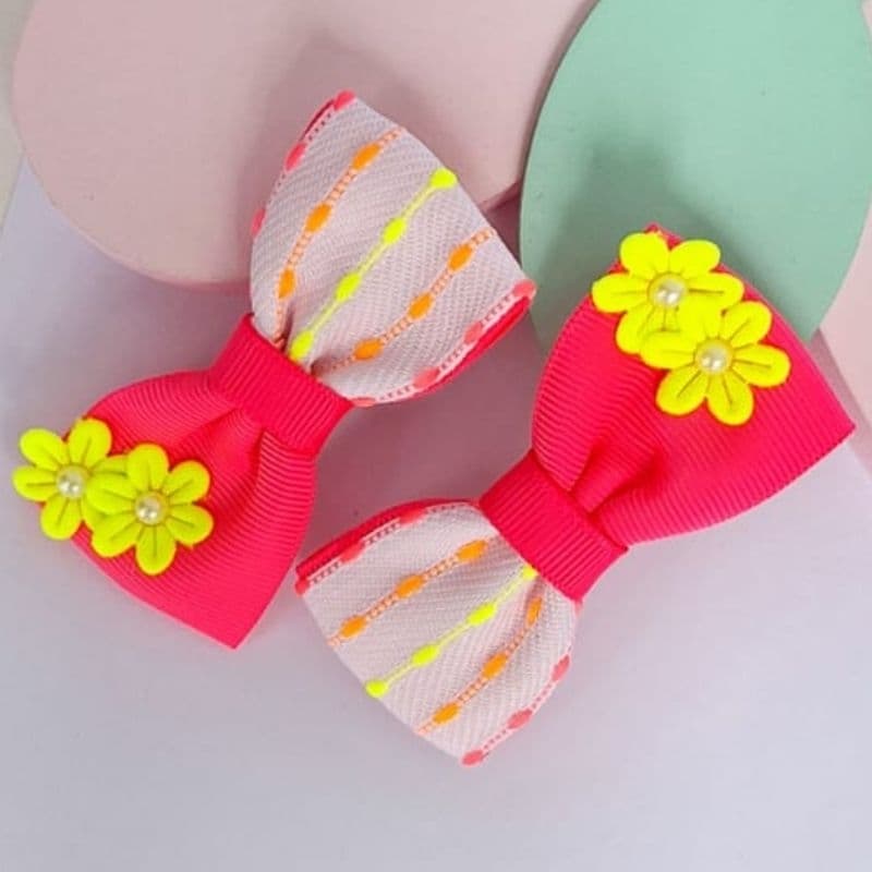 laço de cabelo/par de laços/laços verão/laços neon