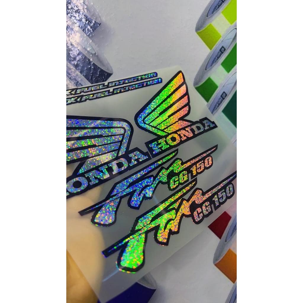 Kit Adesivo Cg Fan 150 Mix Fuel Injection Holografico Brilho colorido