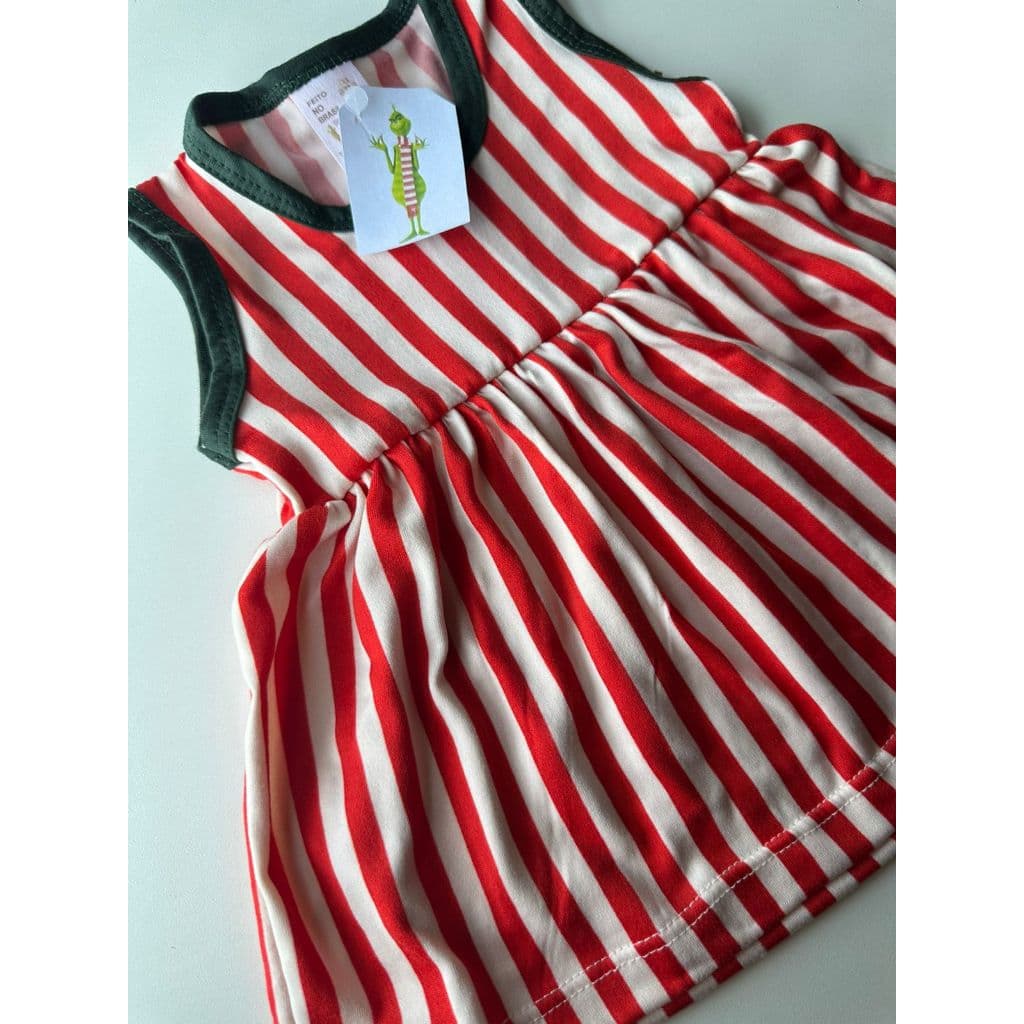 Vestido de Bebê Listrado  Malha Suede Macia | Do P ao 2 Anos