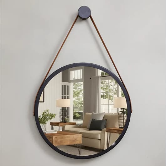 Espelho Redondo Adnet 20cm Decorativo Suspenso com Alça Para Parede