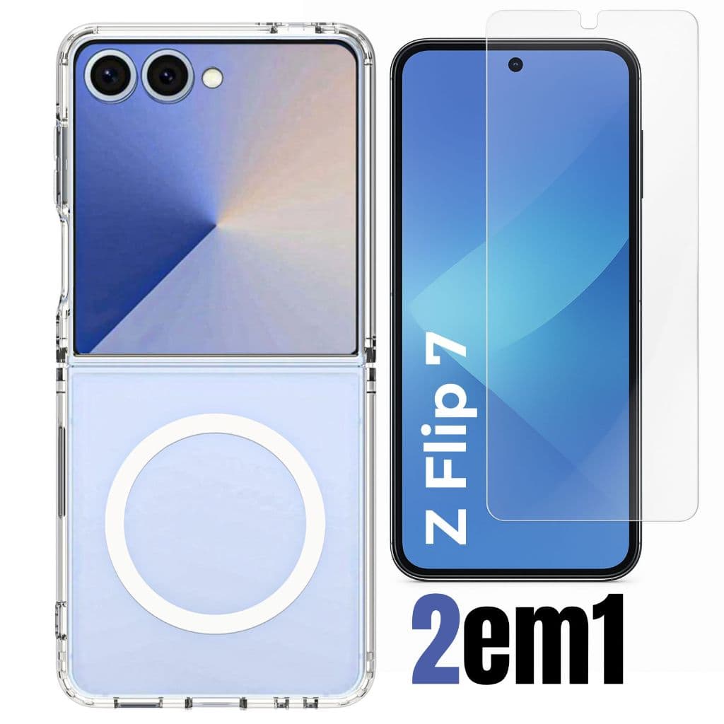 Capa para Z Flip 7 Magsafe Silicone + Película Tela Frontal