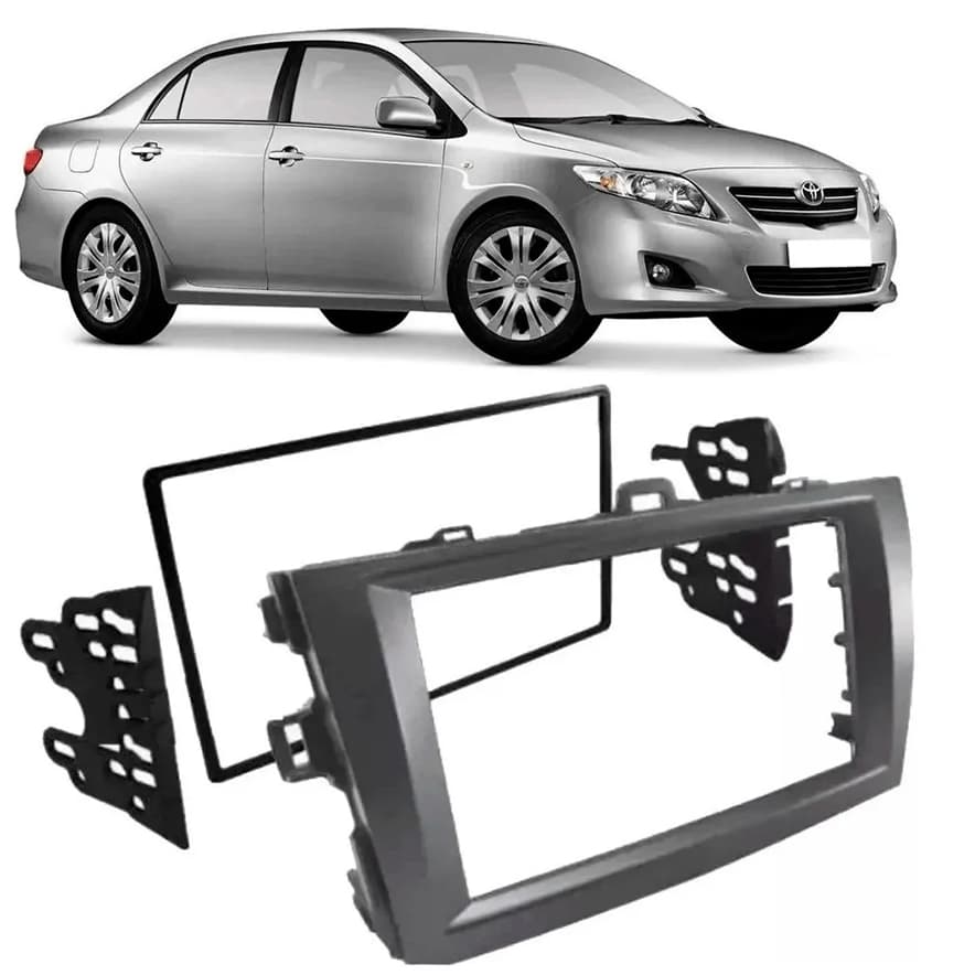 Moldura Painel Multimídia Mp5 7 Pol p/ Toyota Corolla 2008 2009 2010 2011 2012 2013