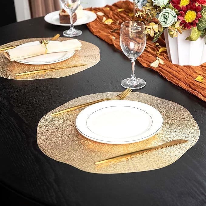 Jogo Americano Luxo PVC (Dourado/Prata)