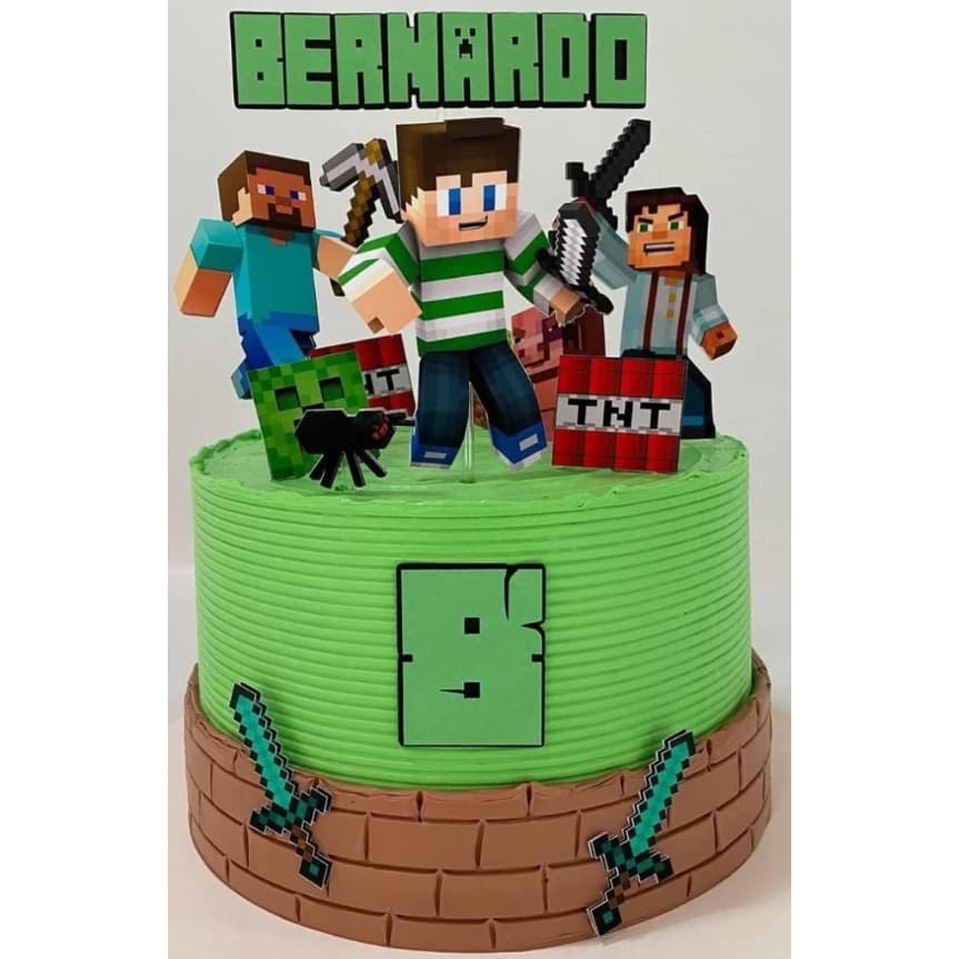 TOPPER TOPO DE BOLO MINECRAFT