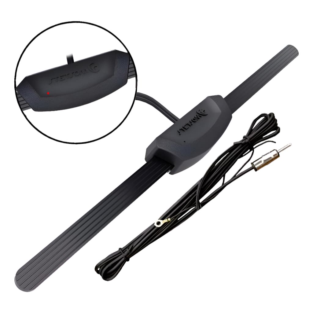 Antena Am Fm Radio Automotivo Interna Parabrisa Amplificada Stetsom ST900 Universal Carro Veicular