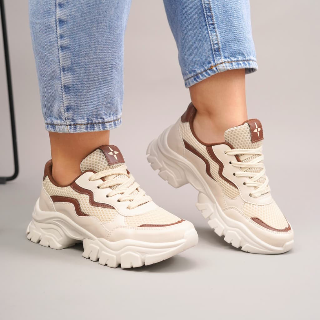 Tênis Feminino Chunky Tratorado Minimalista Solado Alto Dia a Dia-Promoção Envio Relâmpago