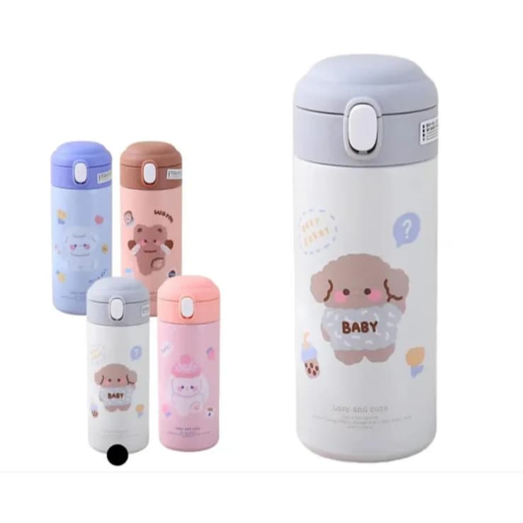 Garrafa Térmica Escolar Infantil Inox Canudo Criança Rosa