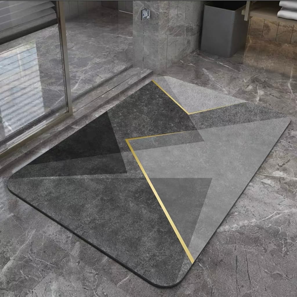 Tapete de Banheiro PVC - Absorção Rápida, Antiderrapante para Banheiro e Entrada, Terra Diatomácea