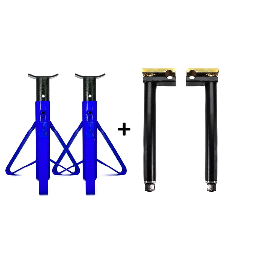 Kit Completo  2 Cavaletes  2T cada + Encolhedor de Molas Pneumático – Profissional