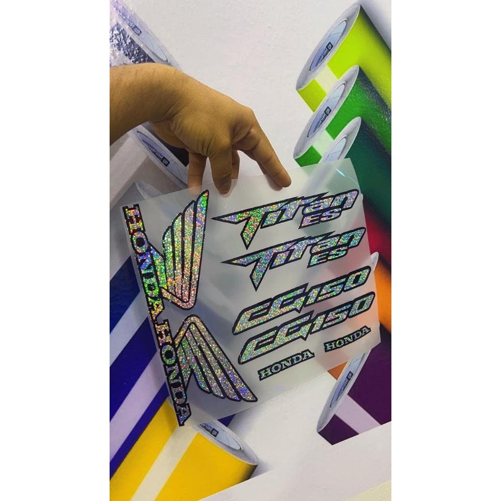 Kit Adesivos Cg Titan ES Holografico BRILHO