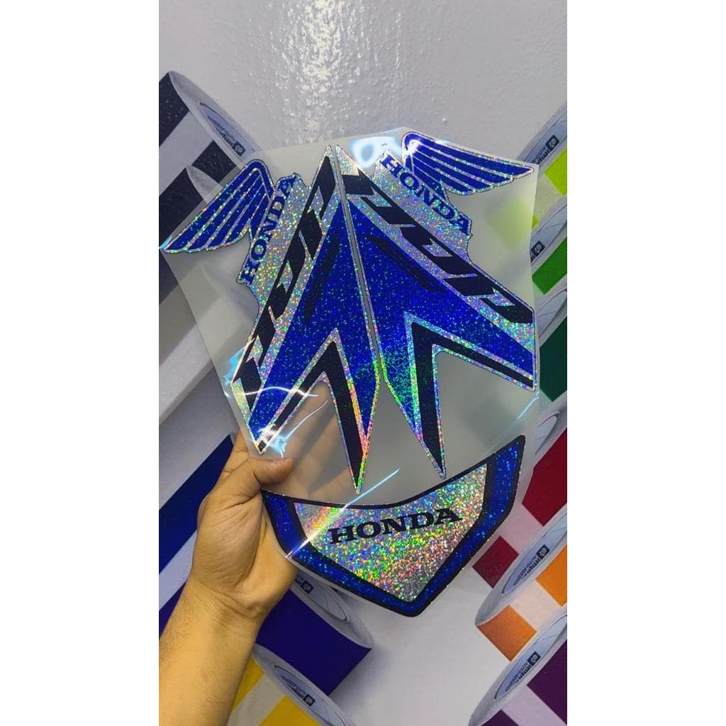 Kit Adesivo Pop Es Azul com Detalhes Holograficos