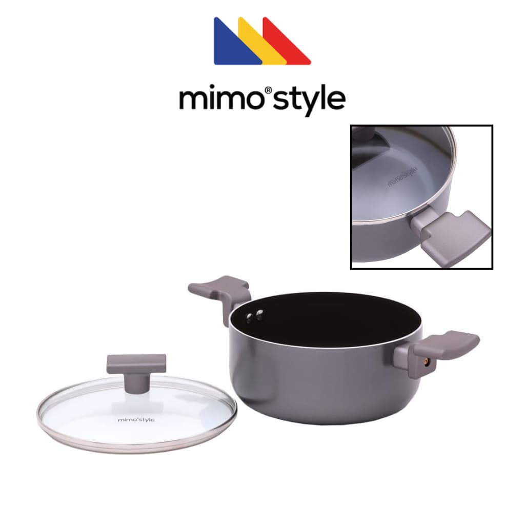 Panela Caçarola Cerâmica 2,8L Sartin dupla camada revestimento Mimo Style antiaderente Grafite