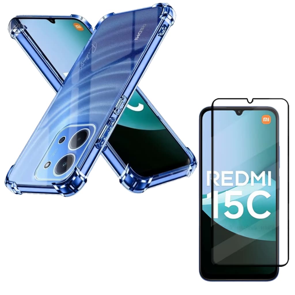 Capa capinha Anti Impacto + Película de Vidro 3d 9D Para Xiaomi Redmi 15C