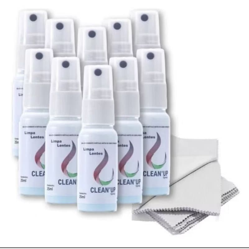 kit com 10 Spray Limpa Lentes para Telas de Óculos/Câmera/Celular/iPad
