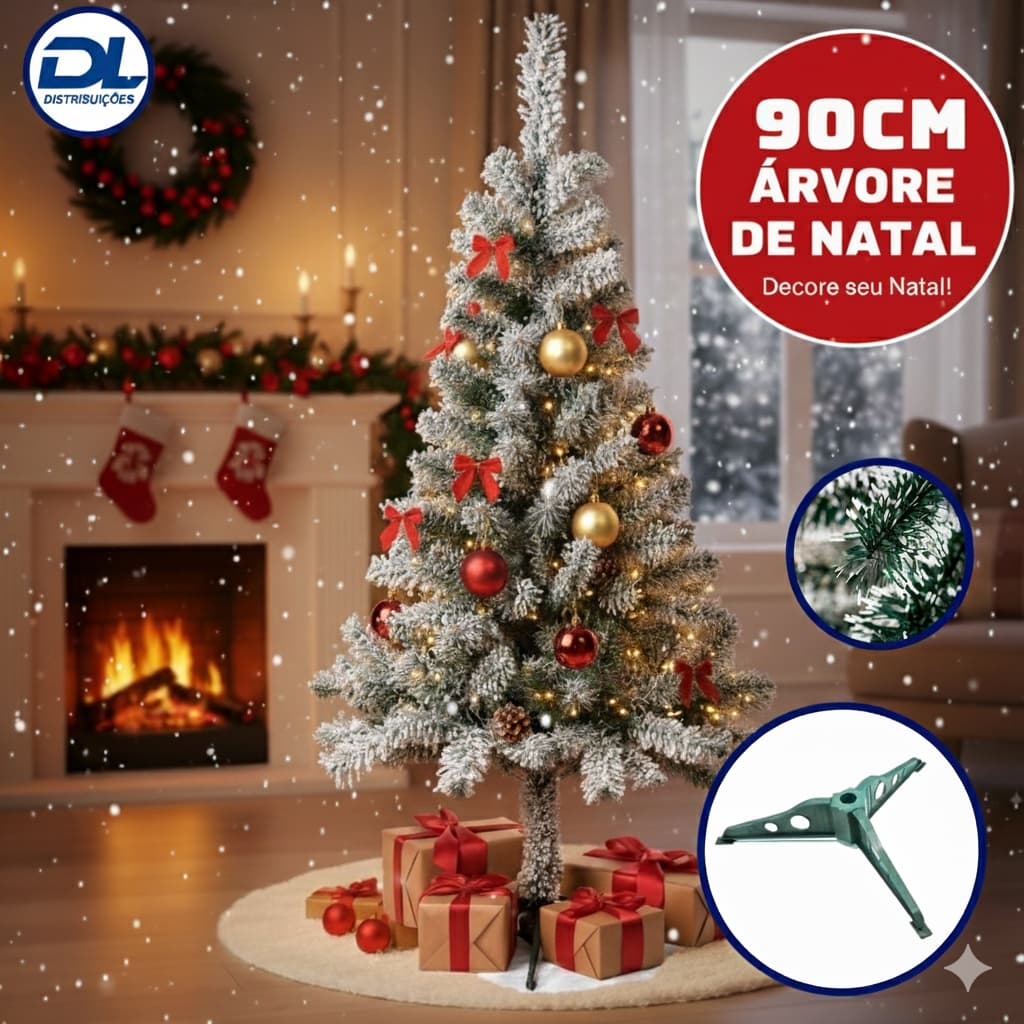 Kit Árvore De Natal Pinheiro Pequena 90cm + Bolinha Cheia Premium Verde Enfeite Natalino Decoração