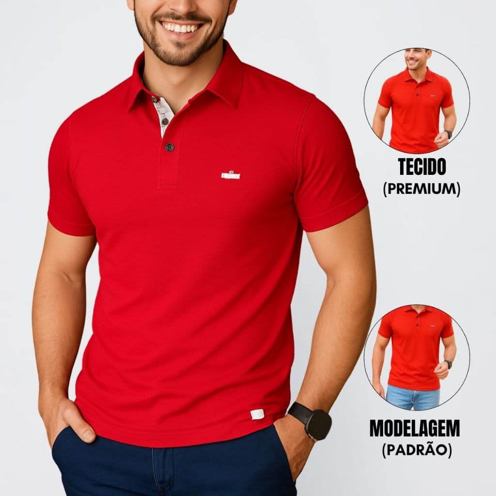 Camisa Gola Polo  Malha Piket Camiseta básica Masculina