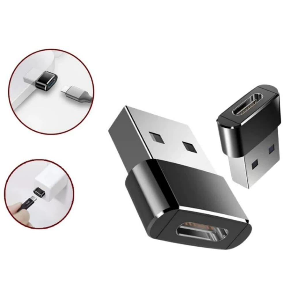 Adaptador Plug USB Tipo C Fêmea USB Celular Tablet Notebook Câmera Fonte