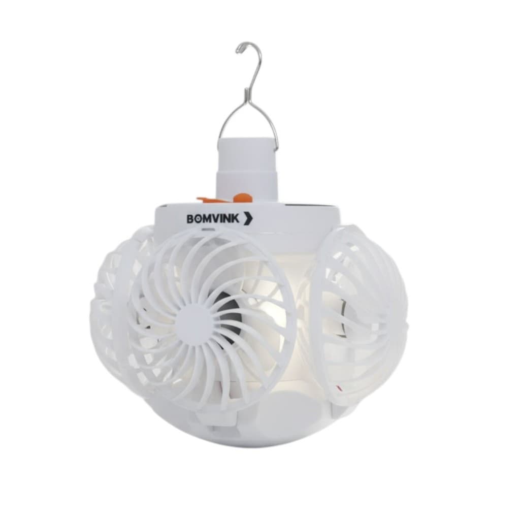 Luminária Solar Recarregável Ventilador Iluminação Multiuso Branco