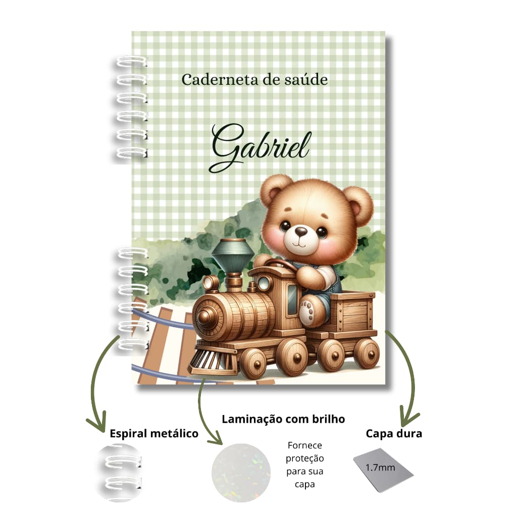 Caderneta de vacinação personalizada- caderneta de saúde - menino