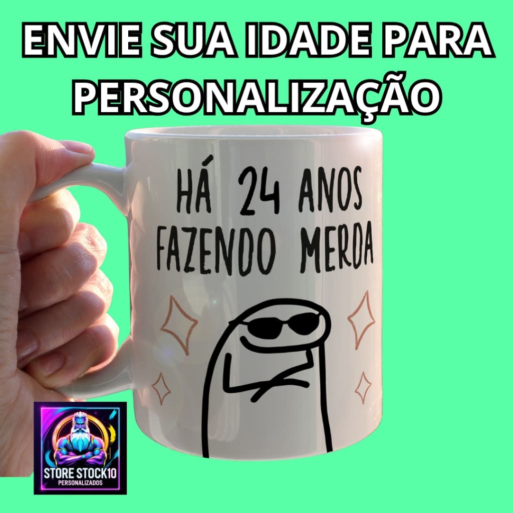 Caneca De Porcelana ou Polímero 325 Ml Personalizada Frase Há Anos Fazendo M