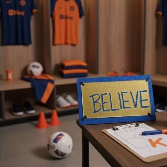 Plaquinha Decorativa Believe - Ted Lasso - AFC Richmond - Placa de Mesa/Escritório - Presente Fã Série - Krafto
