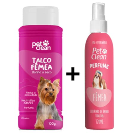 Kit Talco Banho a Seco + Perfume Pet Cheiroso Pet Clean
