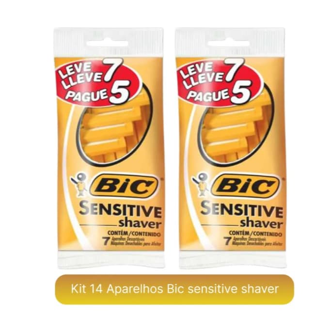 Aparelho Barbear Bic Sensitive Leve 14 Aparelhos