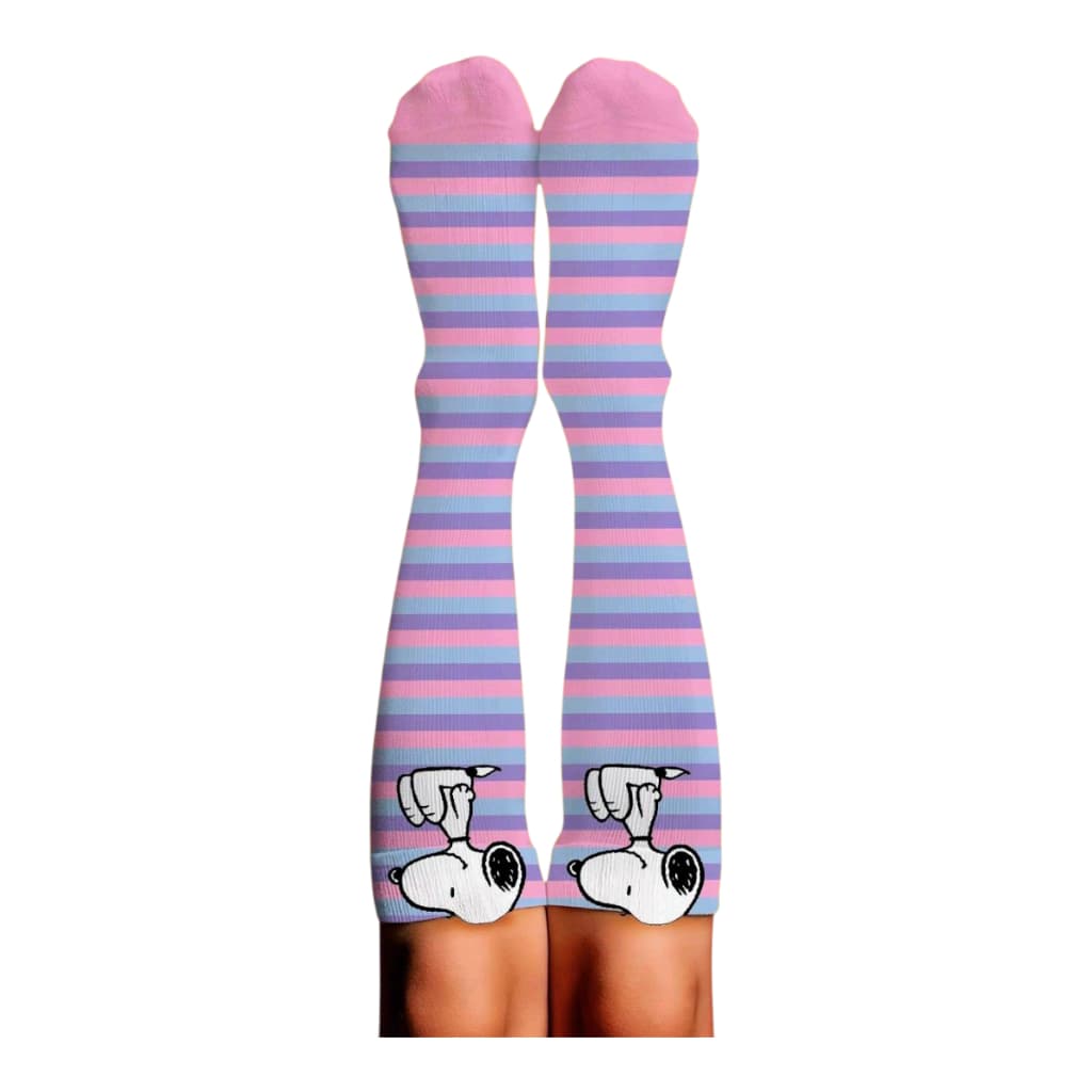 Meia Infantil Snoopy Cano Longo Divertida 3/4 Criança