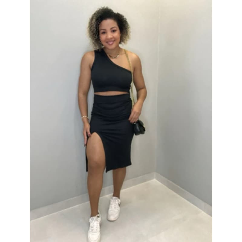 Desapego Conjunto Feminino Saia e Cropped