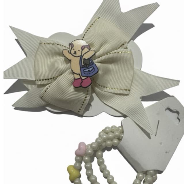 Kit Infantil Laço de cabelo e pulseira Bobi Laço de Cabelo Infantil /Ursinha com bolsa / Bobi / Laço Infantil
