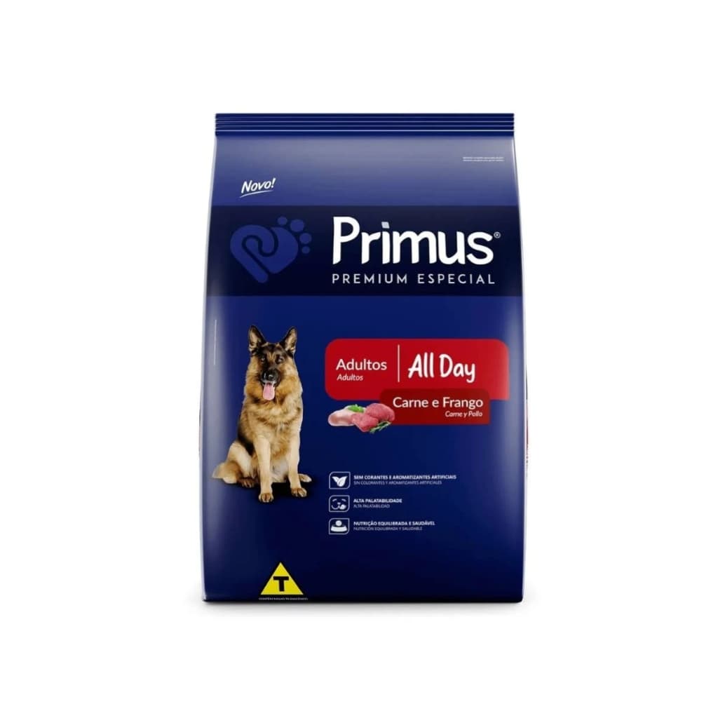 Ração premium especial PRIMUS ALL DAY 15KG