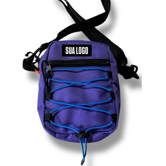 Kit 10 Bags Organizadoras Personalizadas com Logo - Oxford PVC Premium, Alça Regulável e Divisória (22x16x7cm)