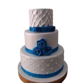 mini bolo fake casamento azul