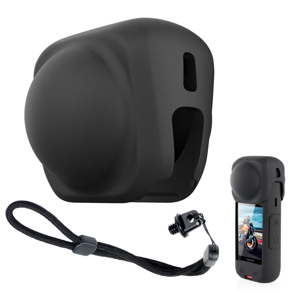 Capa Protetora Lente Silicone Insta360 X4 X5 + Alça Segurança