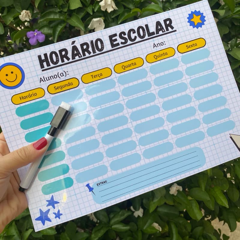 Quadro Lousa Planner 2026 ESCOLAR semanal/MAGNÉTICO/Acompanha Caneta Com Imã e apagador / PLANER
