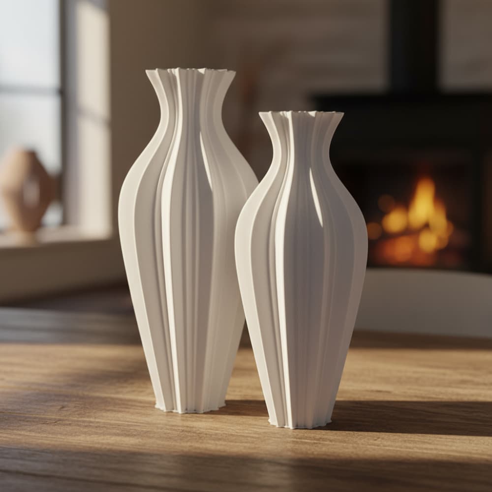 Vasos Cachepot Decorativos de Plantas para Sala e Varanda Estilo Canelado para Mesa de Jantar