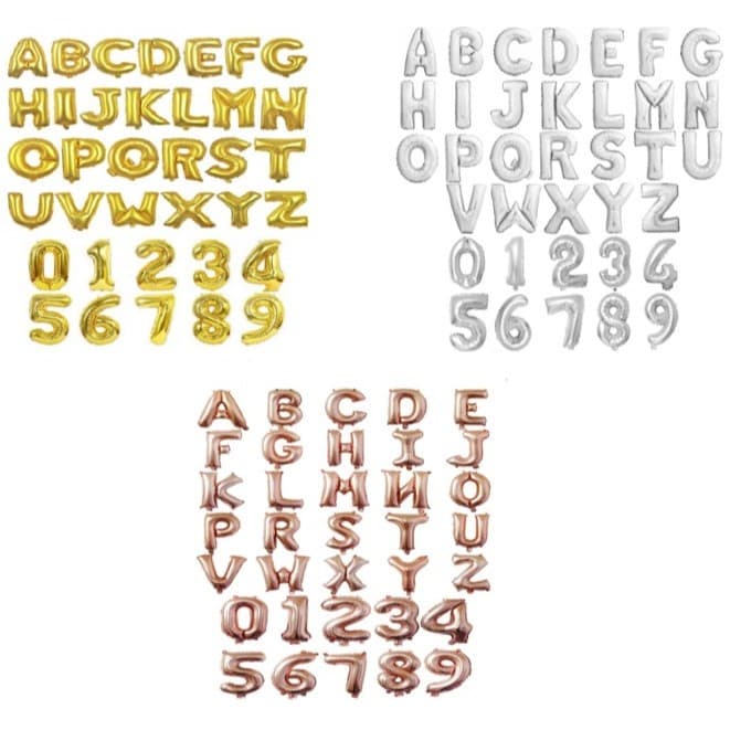 Kit 10 Balões Metalizados Letras ou Números Balão Festa